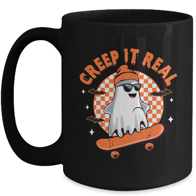 Vintage Retro Halloween Creep It Real Ghost Boy Skateboard Mug | teecentury