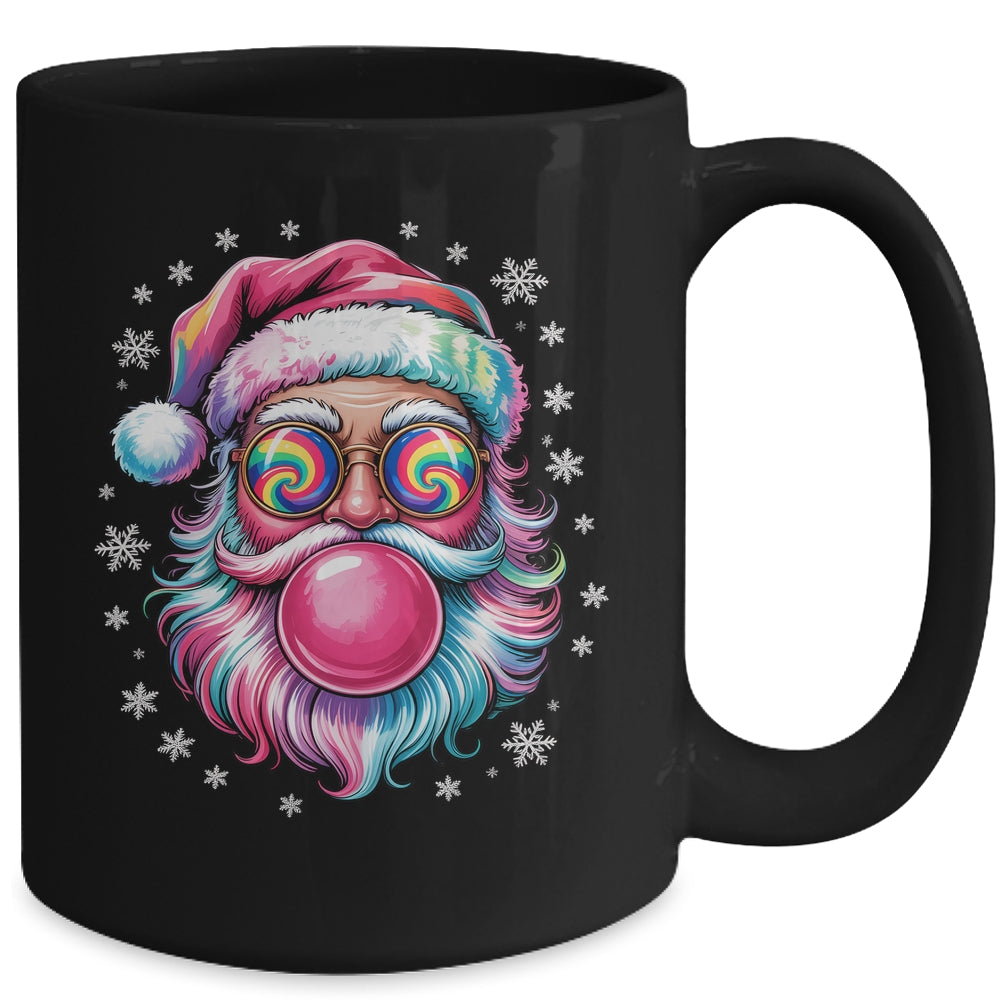 Vintage Retro Santa Christmas Bubble Gum Pink Sunglasses Mug | teecentury