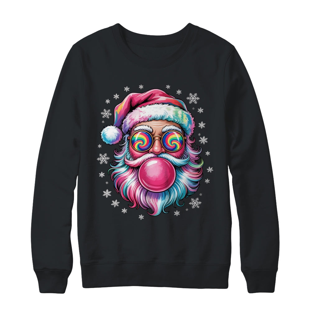 Vintage Retro Santa Christmas Bubble Gum Pink Sunglasses Shirt & Sweatshirt | teecentury