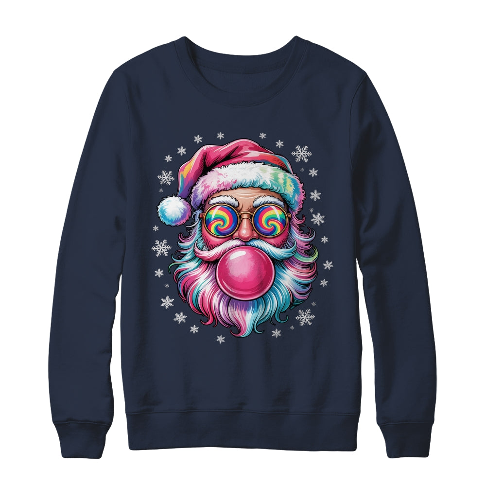 Vintage Retro Santa Christmas Bubble Gum Pink Sunglasses Shirt & Sweatshirt | teecentury