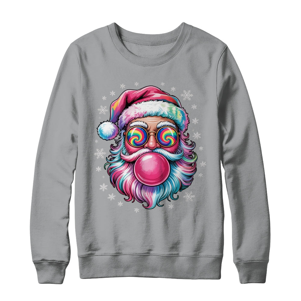 Vintage Retro Santa Christmas Bubble Gum Pink Sunglasses Shirt & Sweatshirt | teecentury