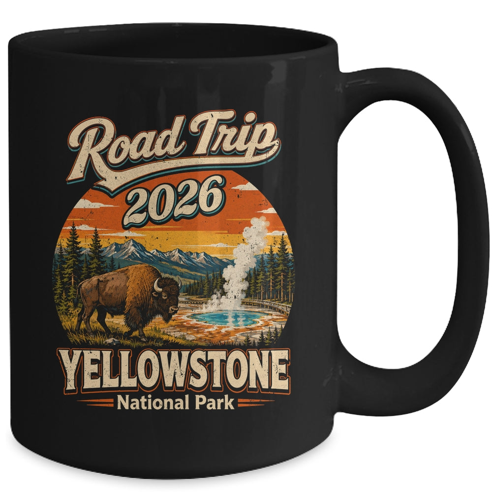 Vintage Road Trip 2026 Yellowstone National Park Wildlife Mug | teecentury