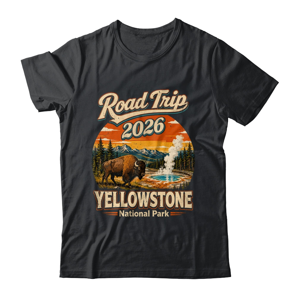 Vintage Road Trip 2026 Yellowstone National Park Wildlife Shirt & Tank Top | teecentury