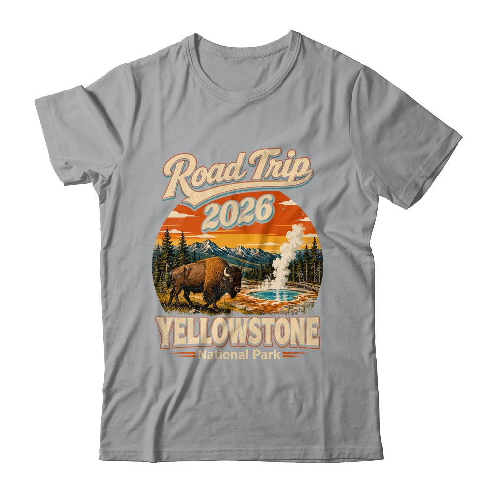 Vintage Road Trip 2026 Yellowstone National Park Wildlife Shirt & Tank Top | teecentury