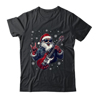 Vintage Rock & Roll Christmas Santa Claus Men Rock Guitar Shirt & Sweatshirt | teecentury