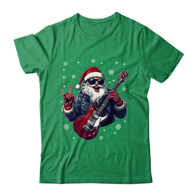 Vintage Rock & Roll Christmas Santa Claus Men Rock Guitar Shirt & Sweatshirt | teecentury
