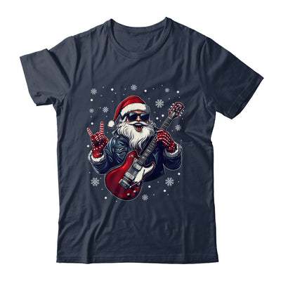 Vintage Rock & Roll Christmas Santa Claus Men Rock Guitar Shirt & Sweatshirt | teecentury