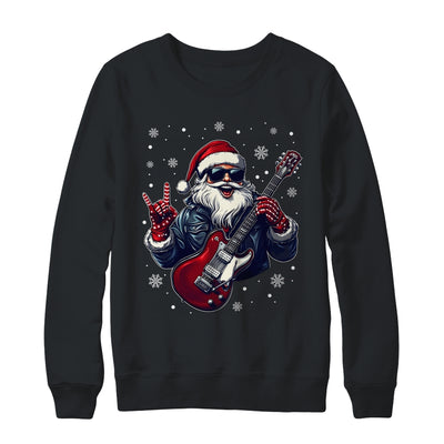 Vintage Rock & Roll Christmas Santa Claus Men Rock Guitar Shirt & Sweatshirt | teecentury
