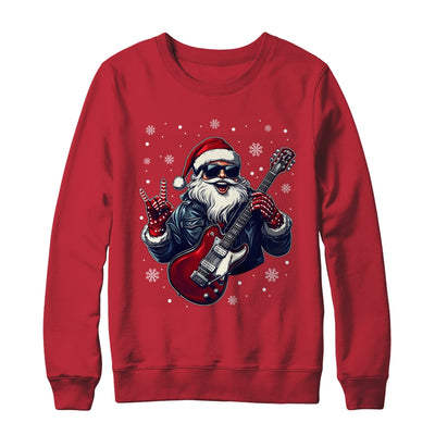Vintage Rock & Roll Christmas Santa Claus Men Rock Guitar Shirt & Sweatshirt | teecentury