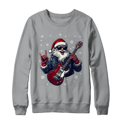 Vintage Rock & Roll Christmas Santa Claus Men Rock Guitar Shirt & Sweatshirt | teecentury