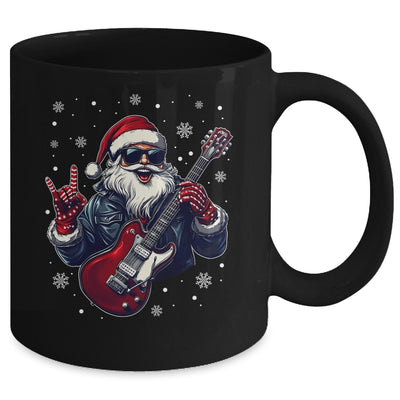 Vintage Rock & Roll Christmas Santa Claus Men Rock Guitar Mug | teecentury