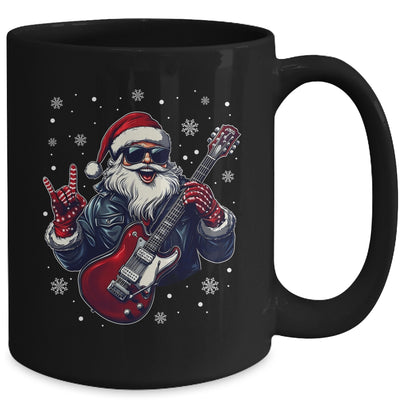 Vintage Rock & Roll Christmas Santa Claus Men Rock Guitar Mug | teecentury