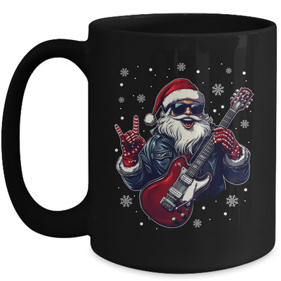 Vintage Rock & Roll Christmas Santa Claus Men Rock Guitar Mug | teecentury