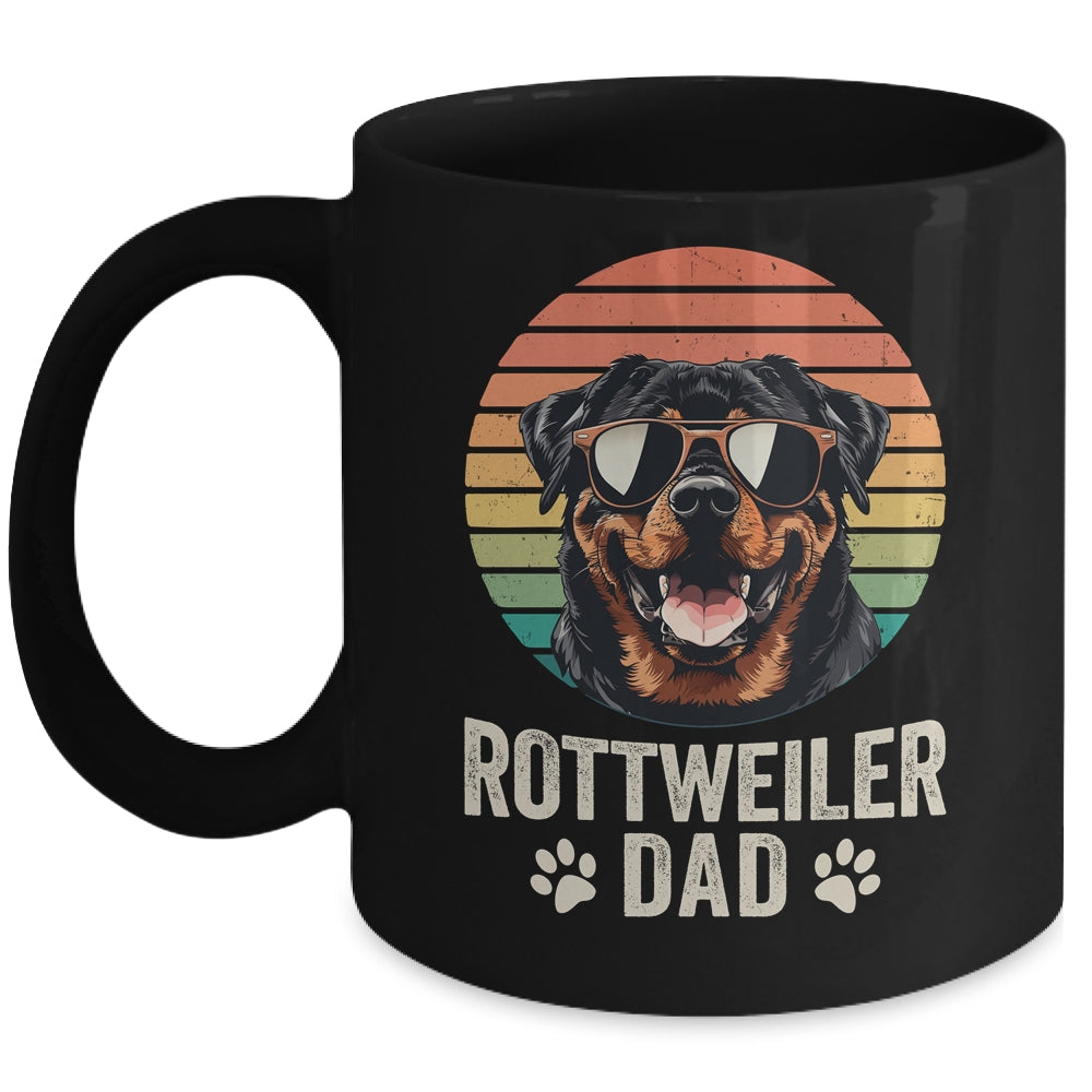 Vintage Rottweiler Dad For Fathers Day Dog Lover Funny Mug | teecentury