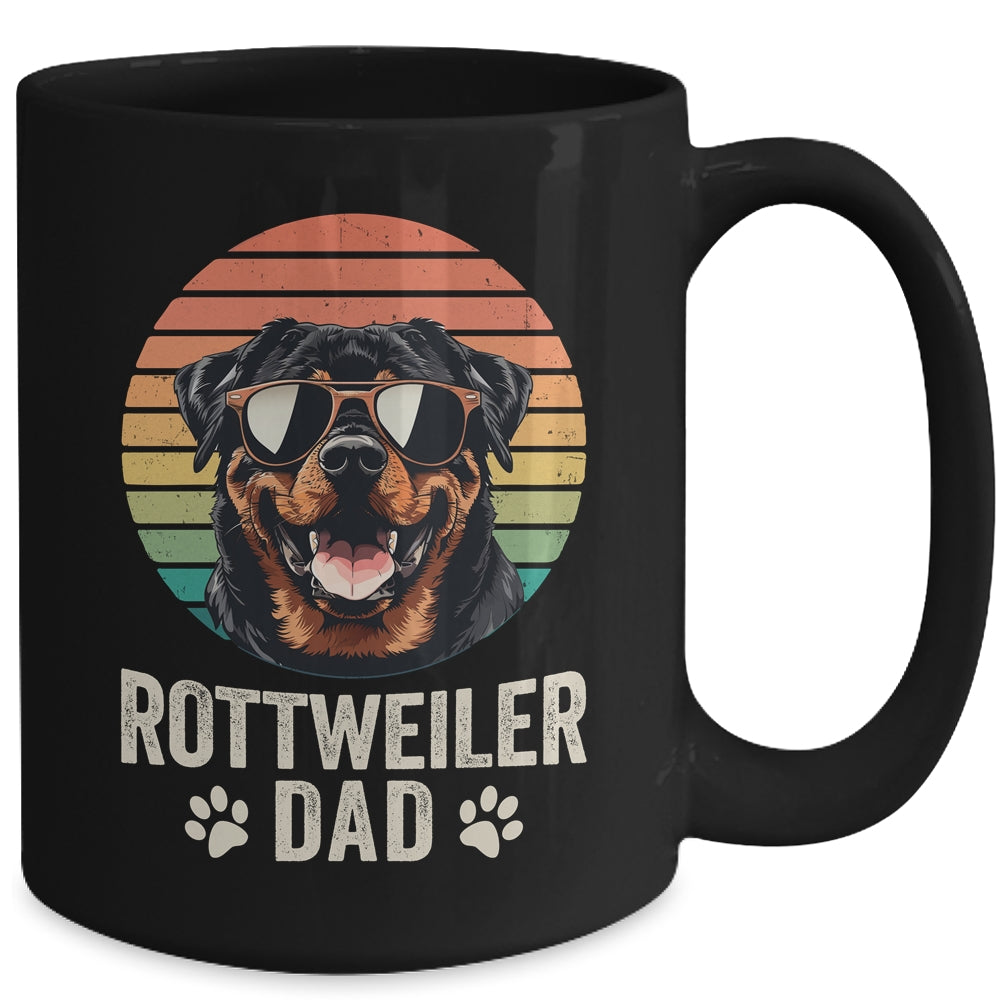 Vintage Rottweiler Dad For Fathers Day Dog Lover Funny Mug | teecentury