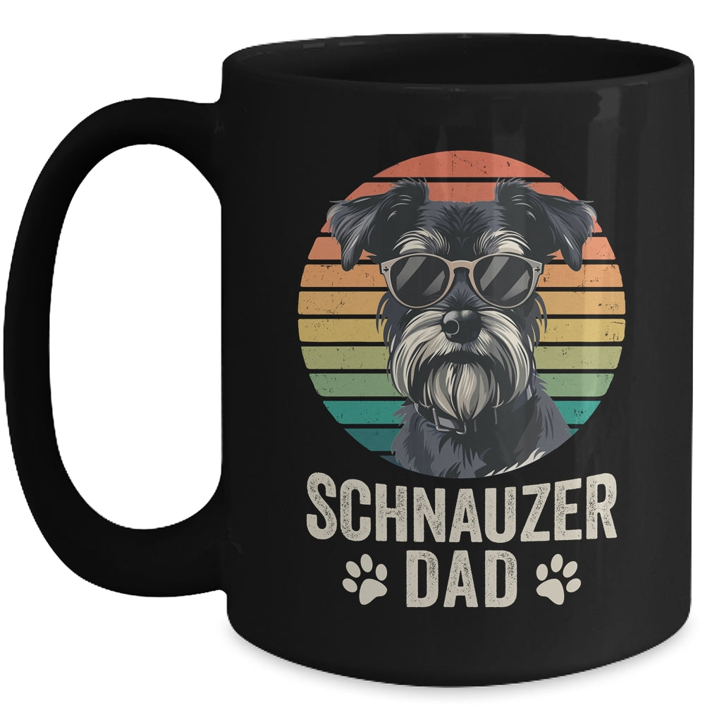 Vintage Schnauzer Dad For Fathers Day Dog Lover Funny Mug | teecentury