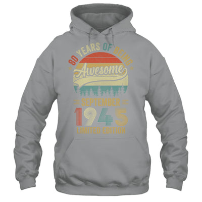 Vintage September 1945 80 Year Old 80th Birthday Men Women Shirt & Hoodie | teecentury
