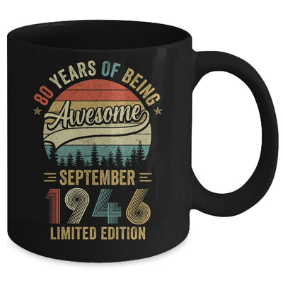 Vintage September 1946 80 Years Old 80th Birthday Men Women Mug | teecentury