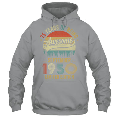 Vintage September 1950 75 Year Old 75th Birthday Men Women Shirt & Hoodie | teecentury
