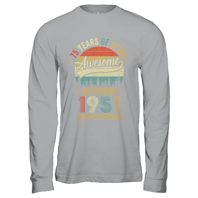 Vintage September 1951 75 Years Old 75th Birthday Men Women Shirt & Hoodie | teecentury