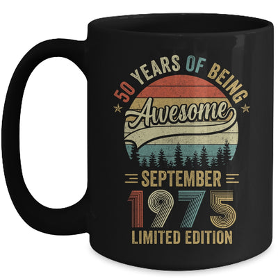 Vintage September 1975 50 Year Old 50th Birthday Men Women Mug | teecentury