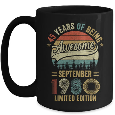 Vintage September 1980 45 Year Old 45th Birthday Men Women Mug | teecentury