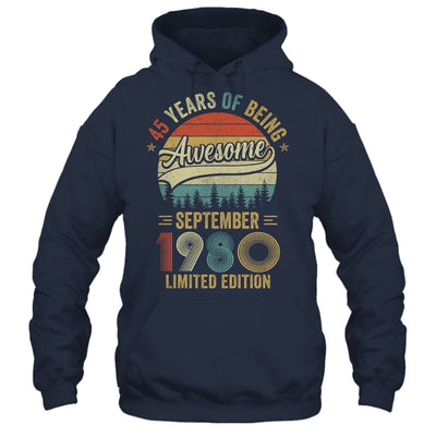 Vintage September 1980 45 Year Old 45th Birthday Men Women Shirt & Hoodie | teecentury