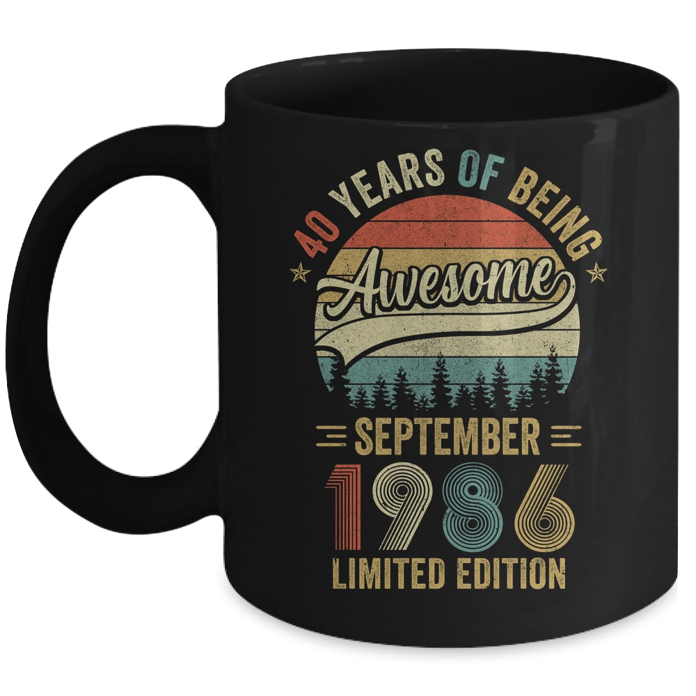 Vintage September 1986 40 Years Old 40th Birthday Men Women Mug | teecentury