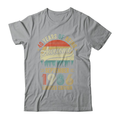 Vintage September 1986 40 Years Old 40th Birthday Men Women Shirt & Hoodie | teecentury