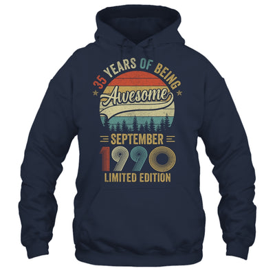 Vintage September 1990 35 Year Old 35th Birthday Men Women Shirt & Hoodie | teecentury