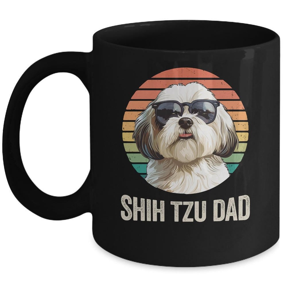Vintage Shih Tzu Dad For Fathers Day Dog Lover Funny Mug | teecentury