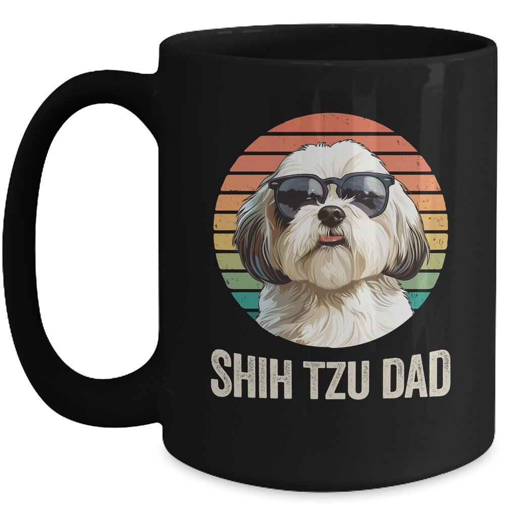 Vintage Shih Tzu Dad For Fathers Day Dog Lover Funny Mug | teecentury