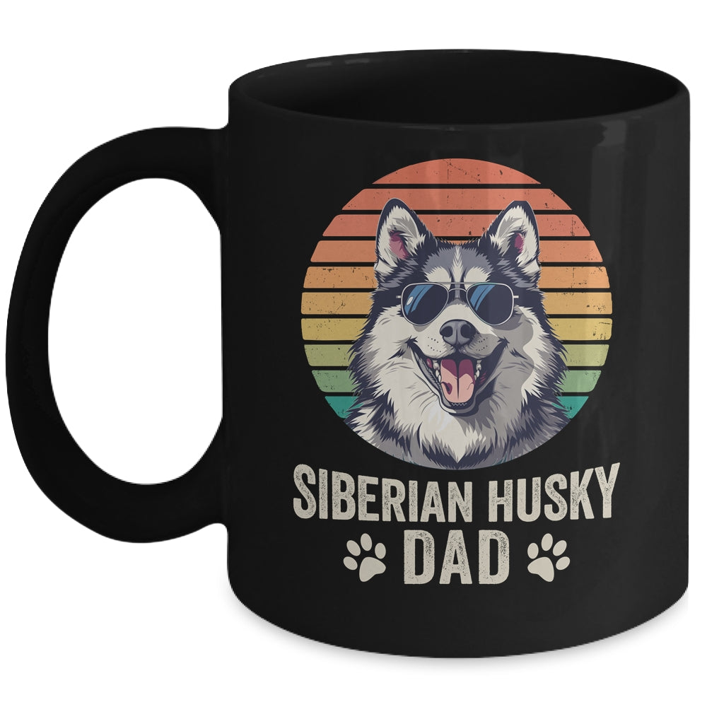 Vintage Siberian Husky Dad For Fathers Day Dog Lover Funny Mug | teecentury