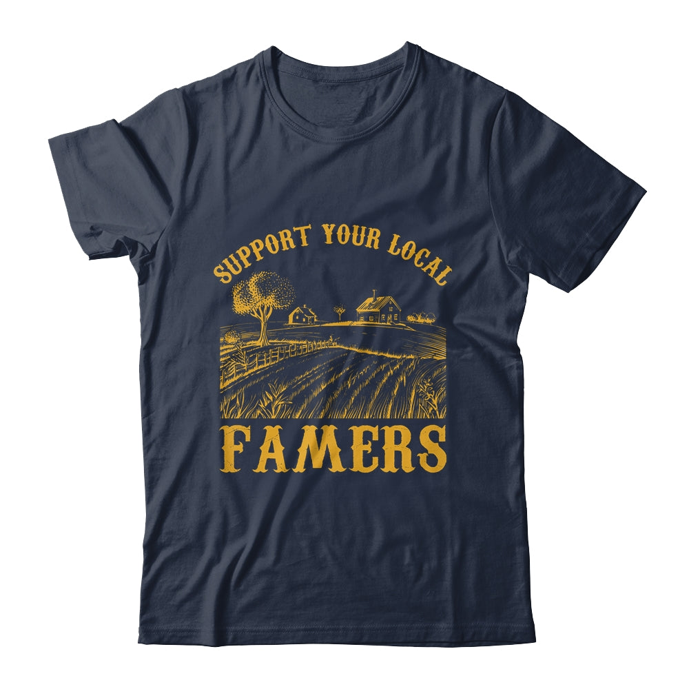 Vintage Support Your Local Farmers Farming Farm Farmer Shirt & Hoodie | teecentury