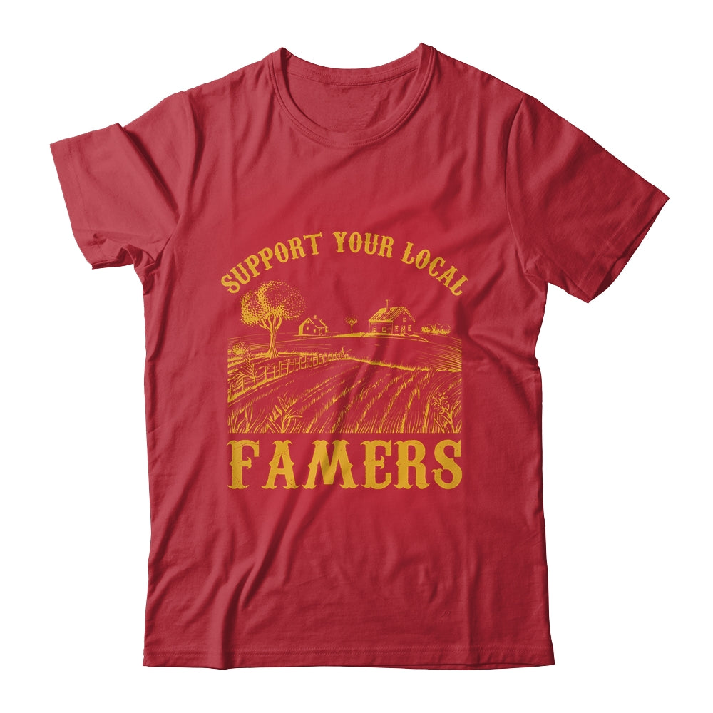 Vintage Support Your Local Farmers Farming Farm Farmer Shirt & Hoodie | teecentury