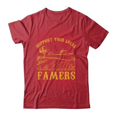 Vintage Support Your Local Farmers Farming Farm Farmer Shirt & Hoodie | teecentury