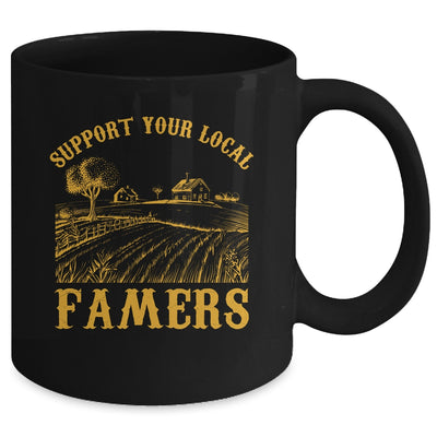 Vintage Support Your Local Farmers Farming Farm Farmer Mug | teecentury