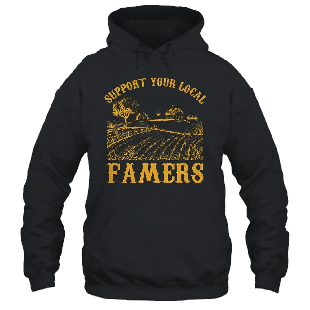 Vintage Support Your Local Farmers Farming Farm Farmer Shirt