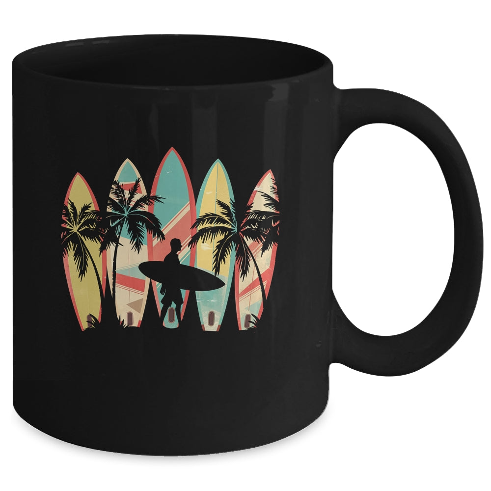 Vintage Surfer Surfing Beach Surf Surfboard For Men Women Mug | teecentury