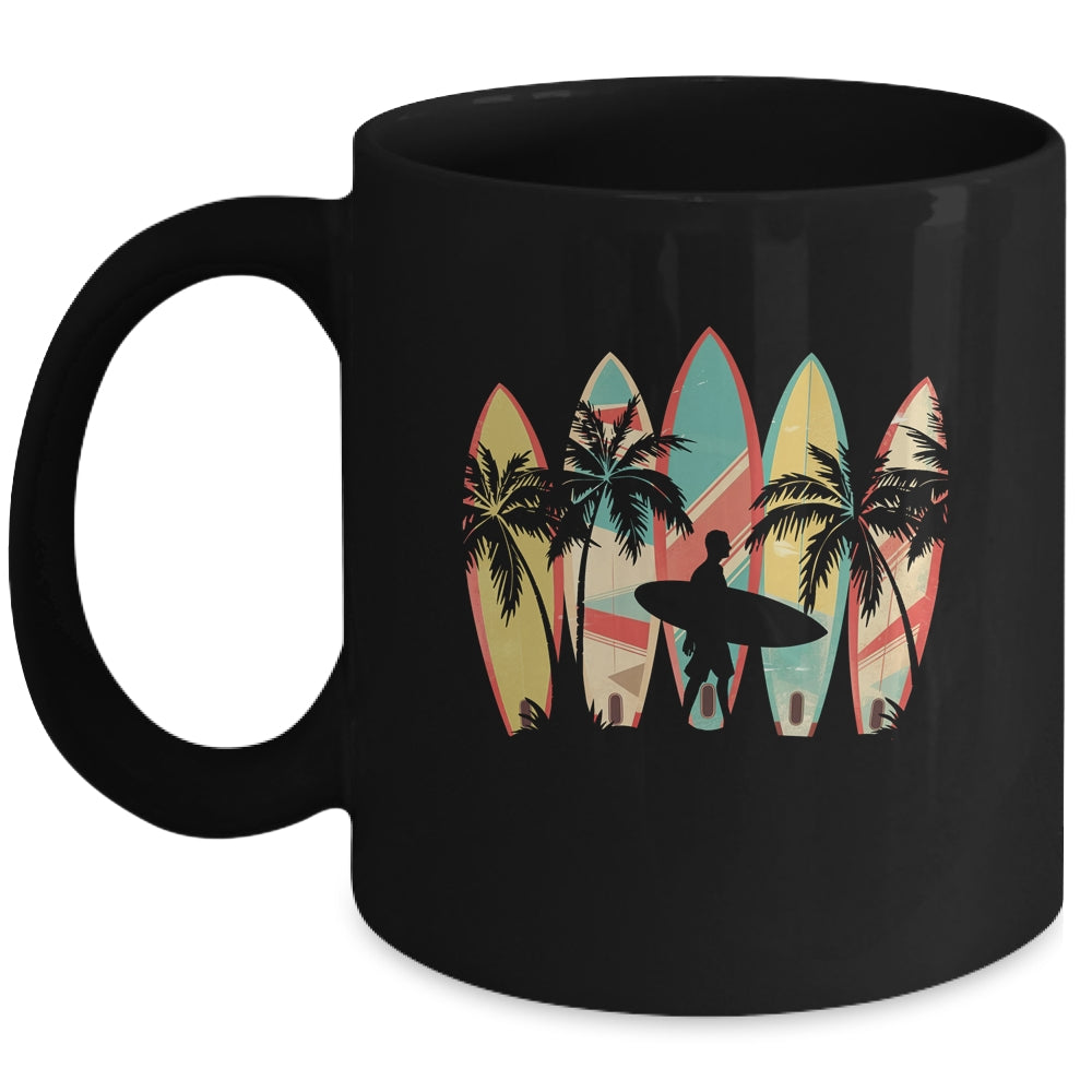 Vintage Surfer Surfing Beach Surf Surfboard For Men Women Mug | teecentury