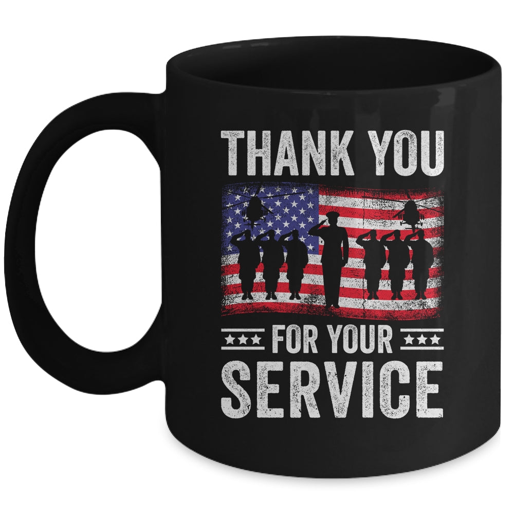 Vintage Veteran Thank You For Your Service Veterans Day Mug | teecentury