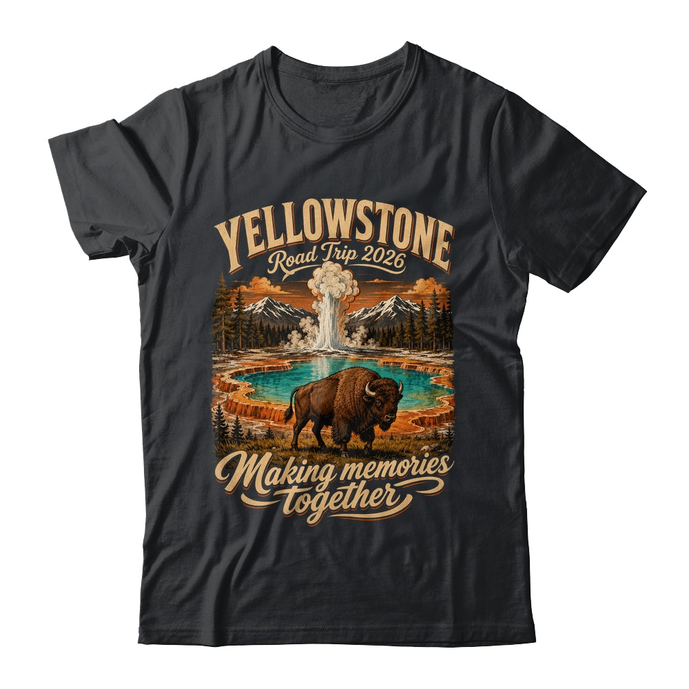 Vintage Yellowstone Road Trip 2026 Mountain Nature Travel Shirt & Tank Top | teecentury