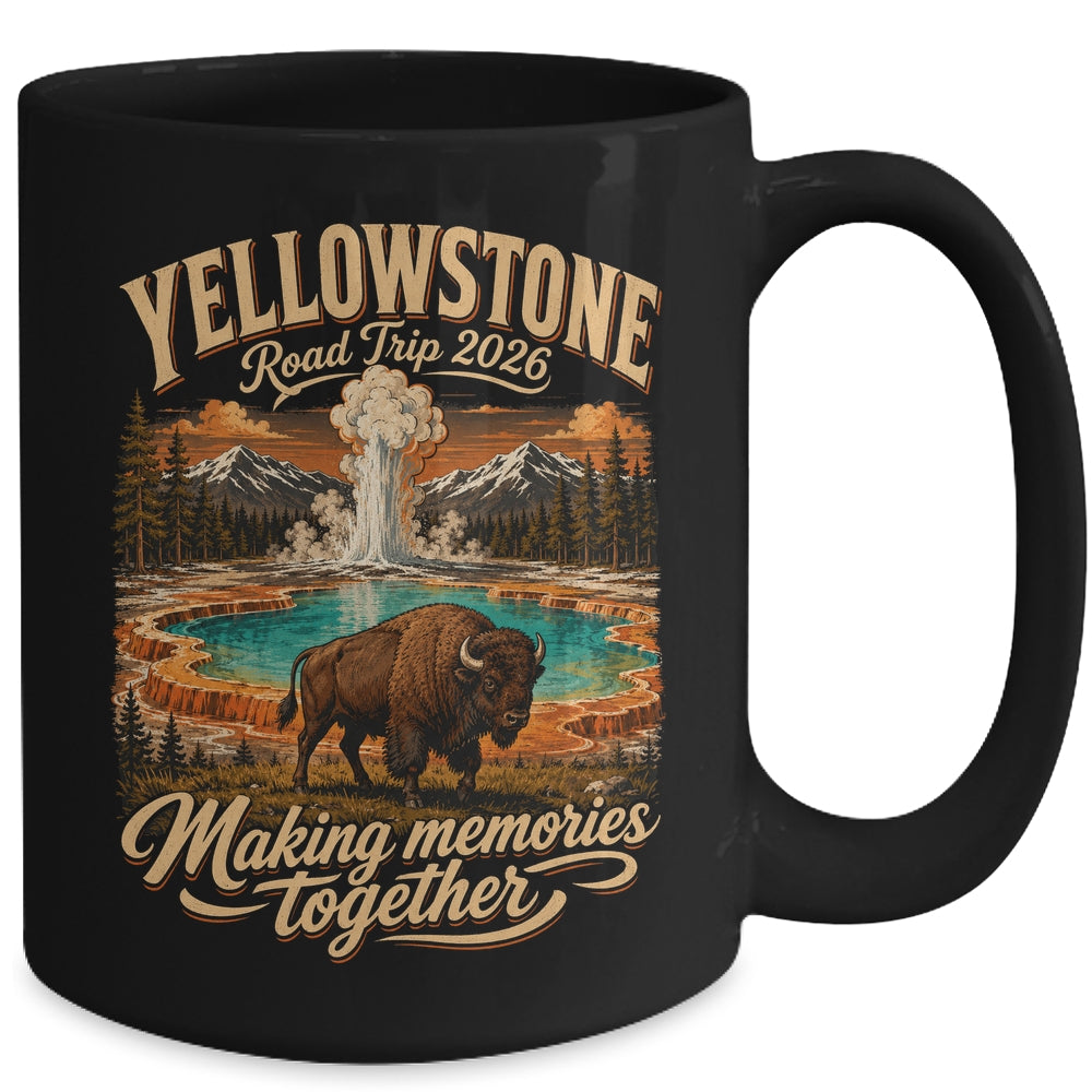 Vintage Yellowstone Road Trip 2026 Mountain Nature Travel Mug | teecentury