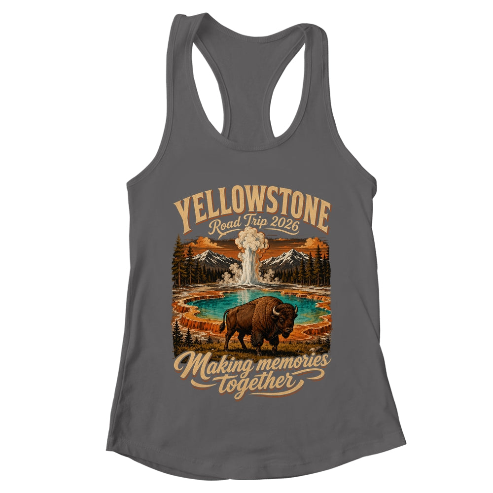 Vintage Yellowstone Road Trip 2026 Mountain Nature Travel Shirt & Tank Top | teecentury