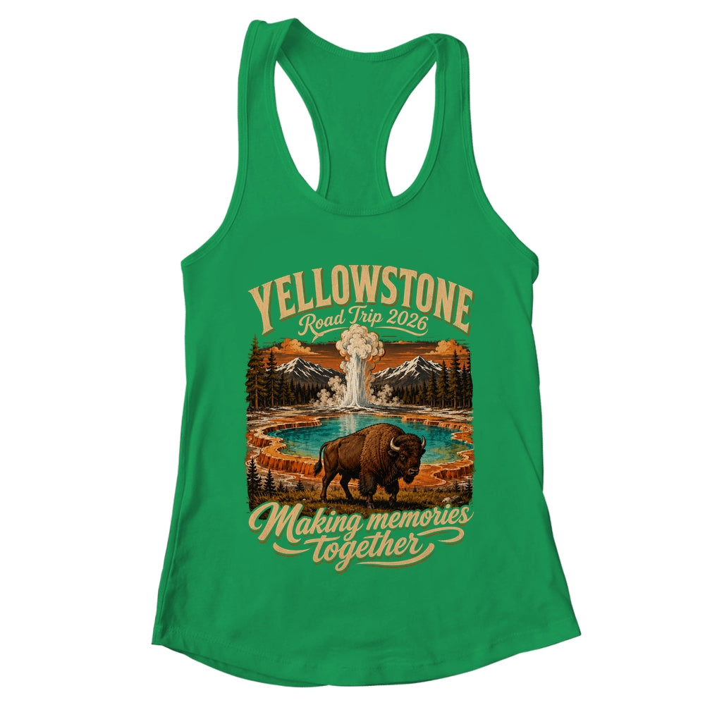 Vintage Yellowstone Road Trip 2026 Mountain Nature Travel Shirt & Tank Top | teecentury
