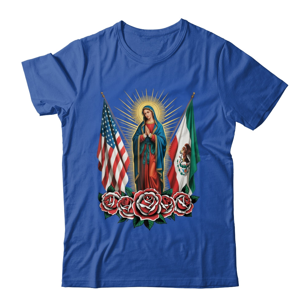 Virgen De Guadalupe Faith Mexican Mexico American USA Flag Shirt & Hoodie | teecentury