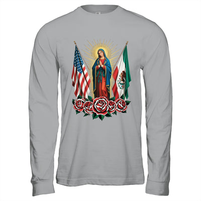 Virgen De Guadalupe Faith Mexican Mexico American USA Flag Shirt & Hoodie | teecentury