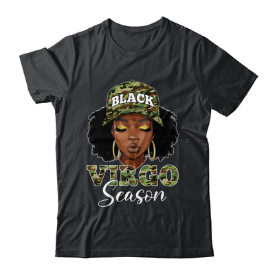 Virgo Season Camo Hat Afro Black Woman Birthday Girls Shirt & Sweatshirt | teecentury