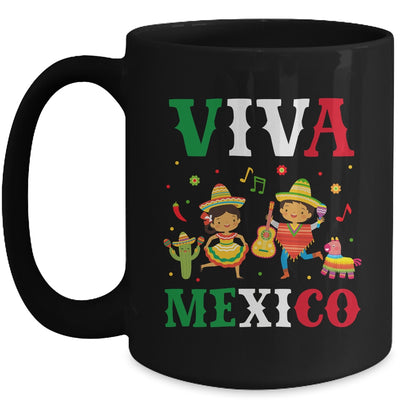 Viva Mexico Boy Girl Maracas Guitar Mexican Independence Kid Mug | teecentury