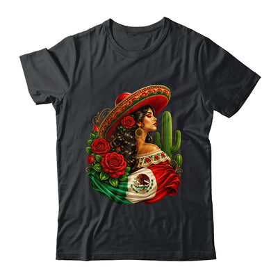 Viva Mexico Mexican Flag Floral Woman Sombrero Fiesta Shirt & Tank Top | teecentury